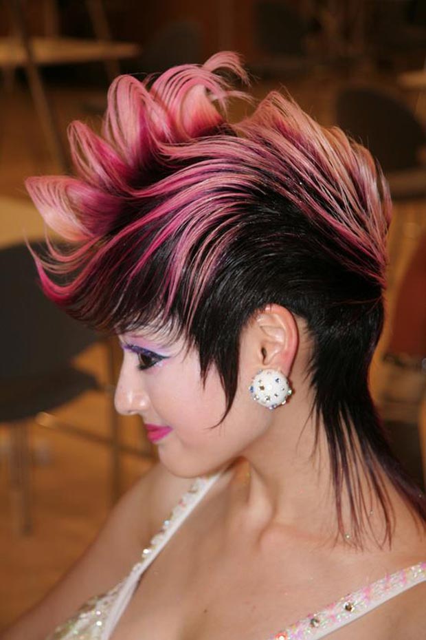 pink gradient punk hairstyle