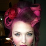 pink hair curls