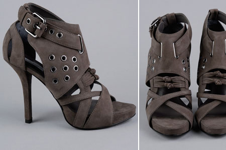 Pour La Victoire Sabrina Grommet Heel Grey Sandals