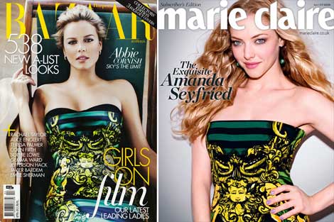 Prada green dress Magazines covers