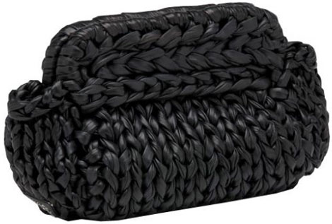 Prada Knitted leather clutch black