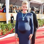 Pregnant Busy Philips blue dress special nails 2013 SAG Awards