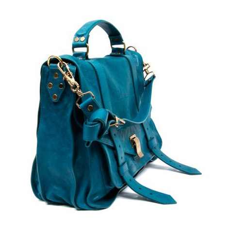 Proenza Shouler PS 1 bag blue leather detail