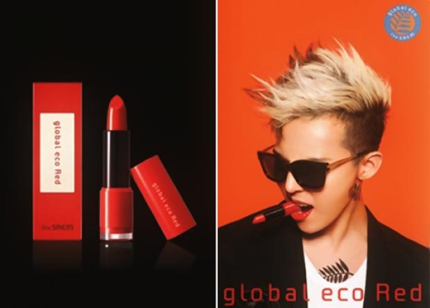 red lipstick for men Saem ad campaign G Dragon