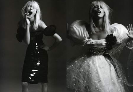 Sasha Pivovarova by Hedi Slimane for French Vogue April 2008 Issue