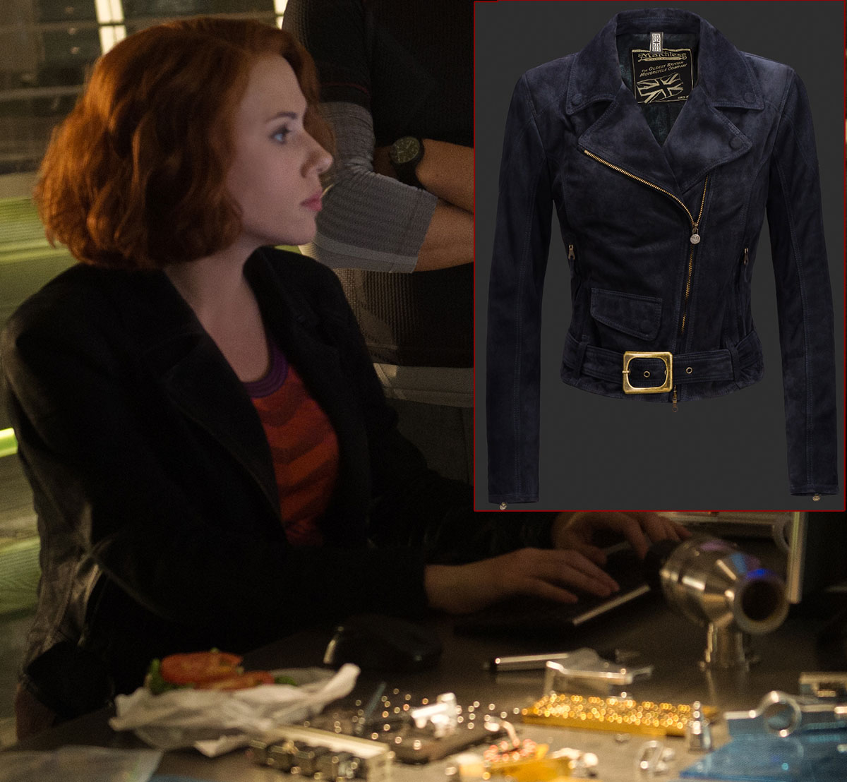 Scarlett Johansson Black Widow Natasha Romanoff Avengers Ultron leather jacket