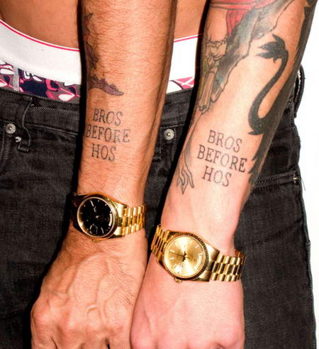 Scott Campbell Tattoos Marc Jacobs Bros Before Hoes Tattoo