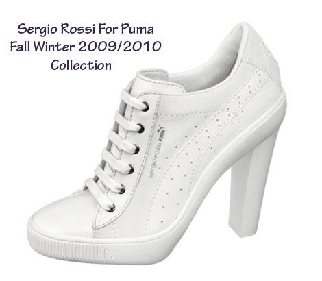 Sergio Rossi Puma FW09 white leather sneaker bootie