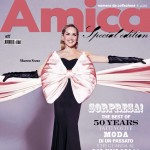 Sharon Stone pink bow Amica cover