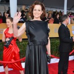 Sigourney Weaver black ruffled dress 2013 SAG Awards