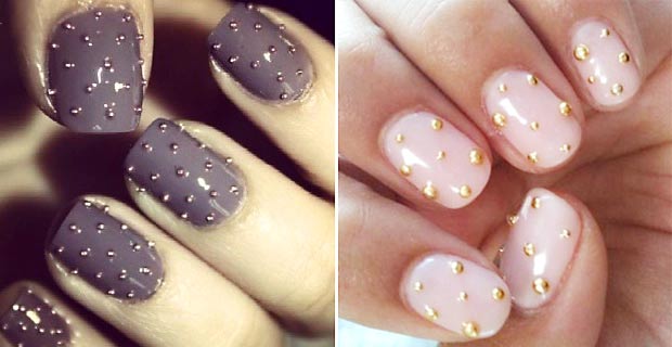 simple gorgeous winter nails studded nails