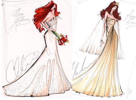 Siriano bride gowns Amy Adams Zooey Deschanel