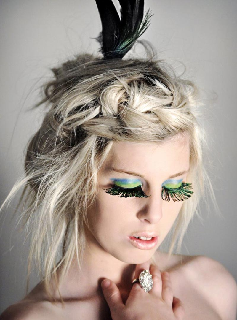 special party makeup feathers