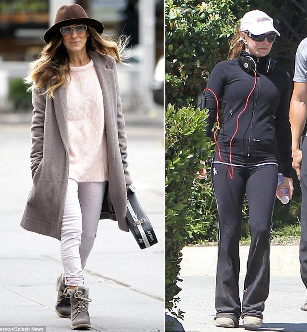 stars with hiking shoes Sarah Jessica Parker Fergie