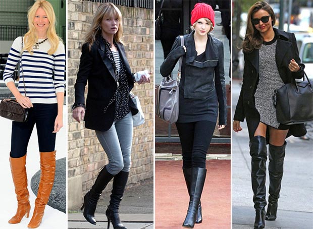 stars with tall boots Claudia Schiffer Kate Moss Taylor Swift Miranda Kerr