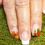 Thanksgiving nails French pumpkin turkey accents