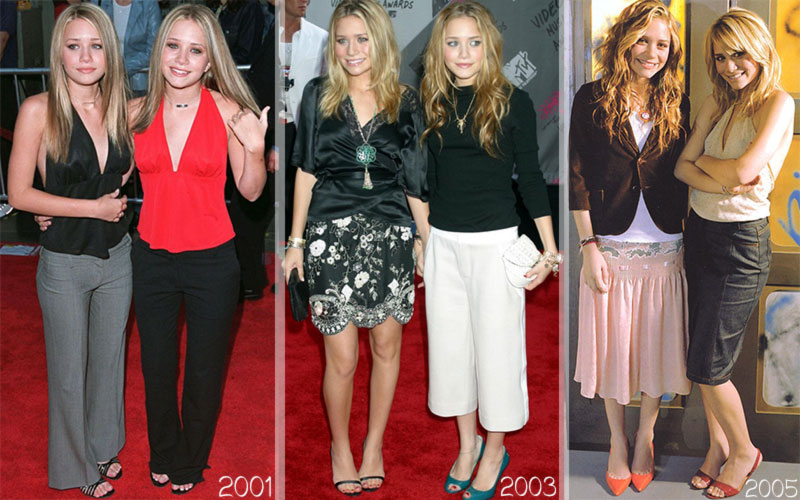 the Olsen twins Ashley Mary Kate over the years 2001 2005