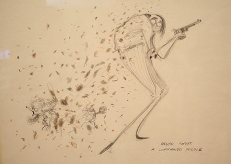 Tim Burton Moma exhibiton drawing