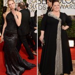 Uma Thurman Melissa McCarthy black dresses 2014 Golden Globes