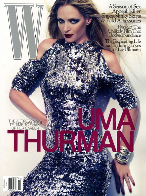 Uma Thurman W October 2009 cover