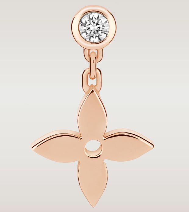 Valentine s day gifts ideas pink gold earrings Louis Vuitton