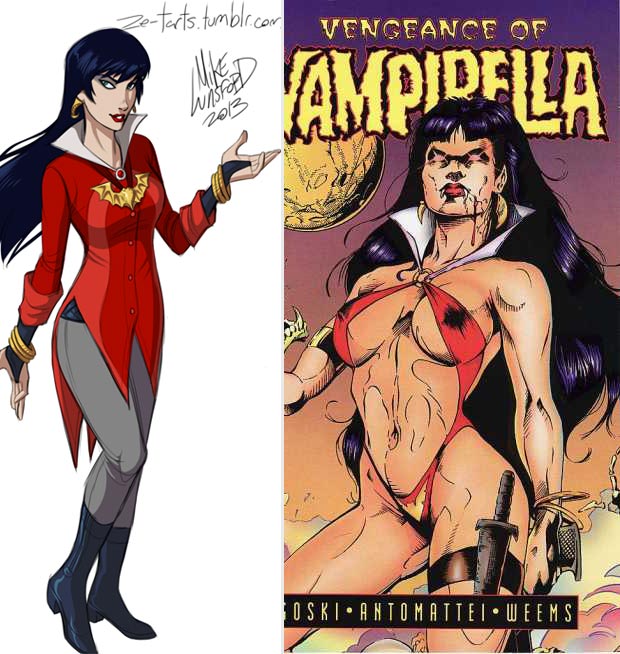 Vampirella classic costume vs modern costume