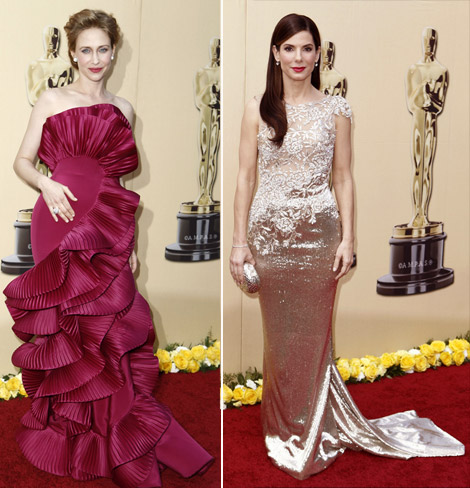 Vera Farmiga Sandra Bullock Marchesa dresses 2010 Oscars