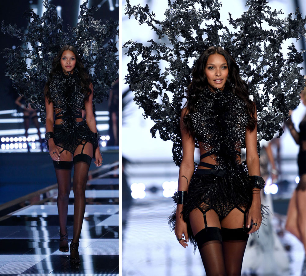 Victoria s Secret 2014 Fashion Show Lais Ribeiro black wings