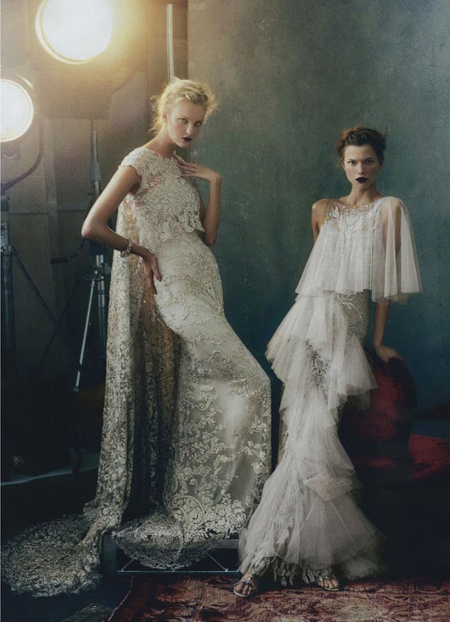 Vogue February models in Marchesa