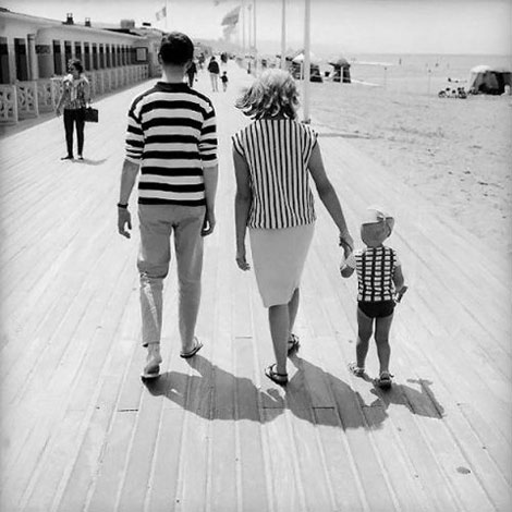 Wearing stripes at the beach