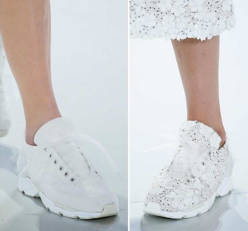 white couture sneakers Chanel