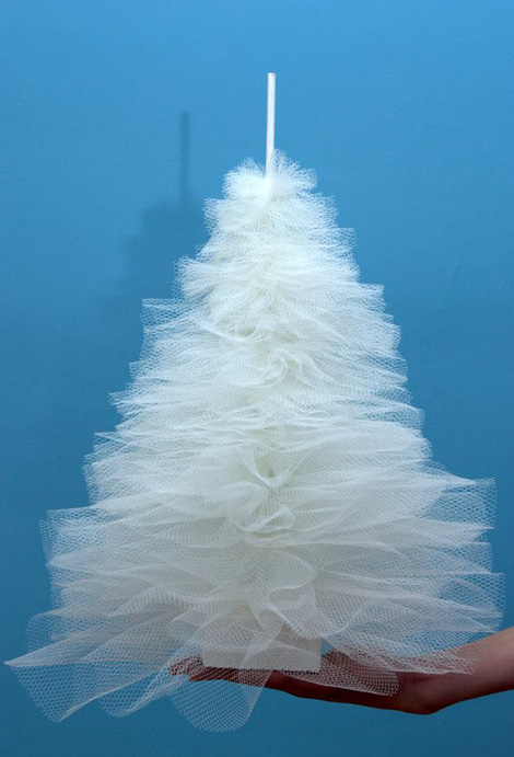 white tulle Christmas Tree