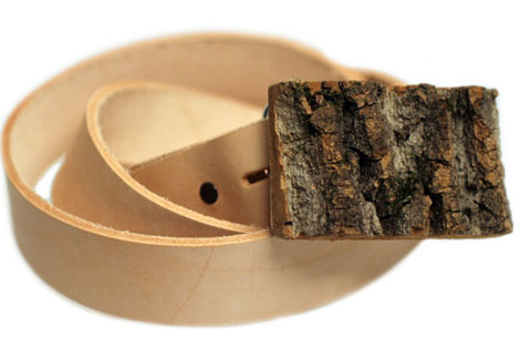 Wooden leather belt
