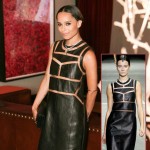 Zoe Kravitz Jewelry launch leather dress Alexander Wang